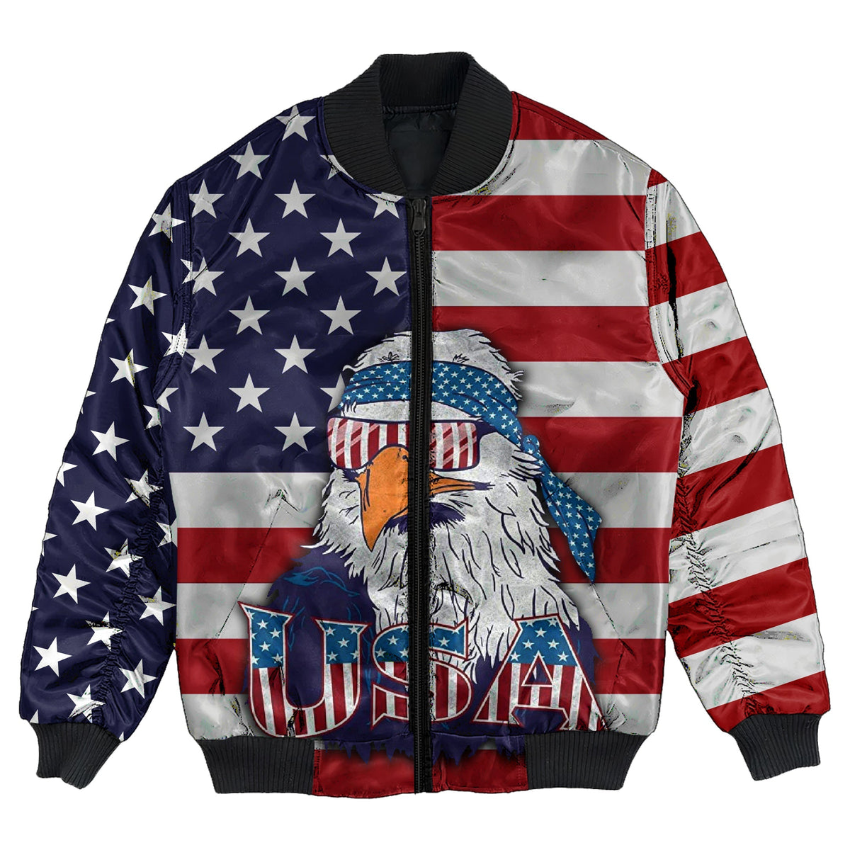 American Flag Eagle Style Bomber Jacket RLT12 - Wonder Print Shop