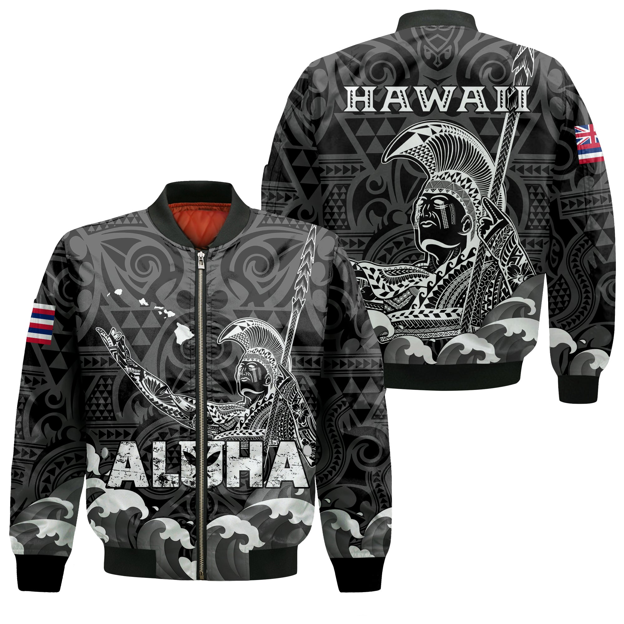 Hawaii King Kamehameha Aloha Hawai'i Nei Bomber Jacket LT2 - Wonder Print Shop