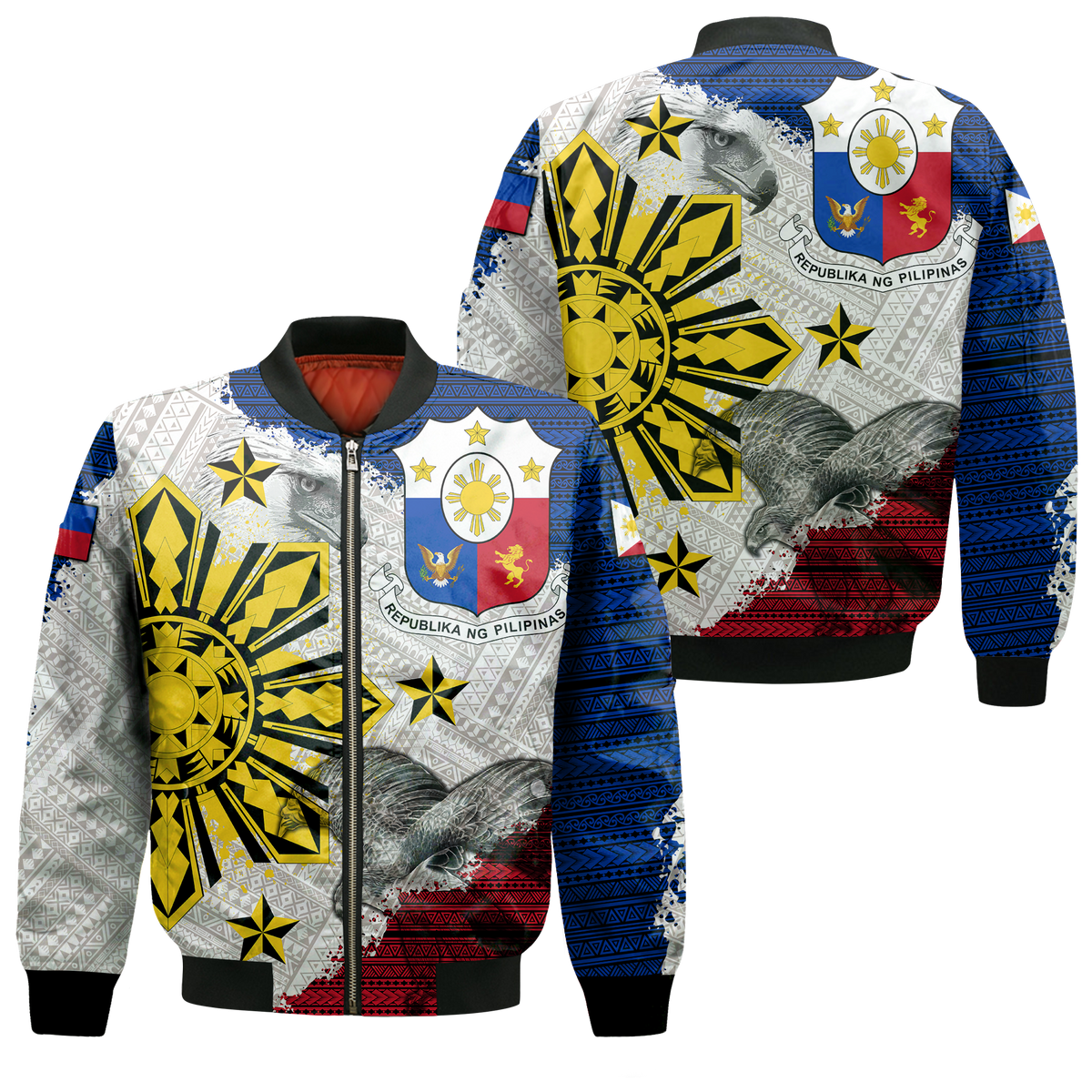 Philippines Filipino Tribal Eagle Bomber Jacket - LT2 - Wonder Print Shop