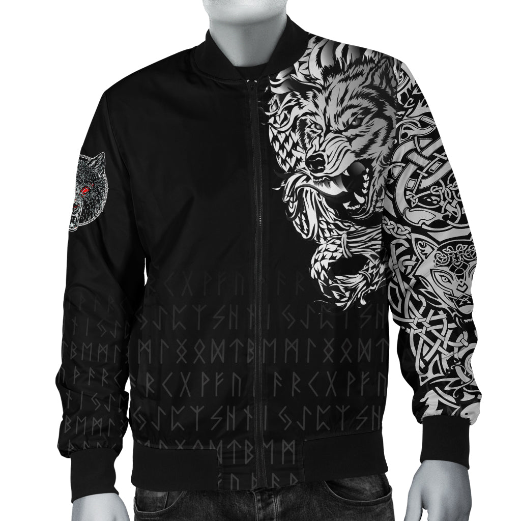Viking Bomber Jacket Dark Norse Wolf Tattoo RLT12 - Wonder Print Shop