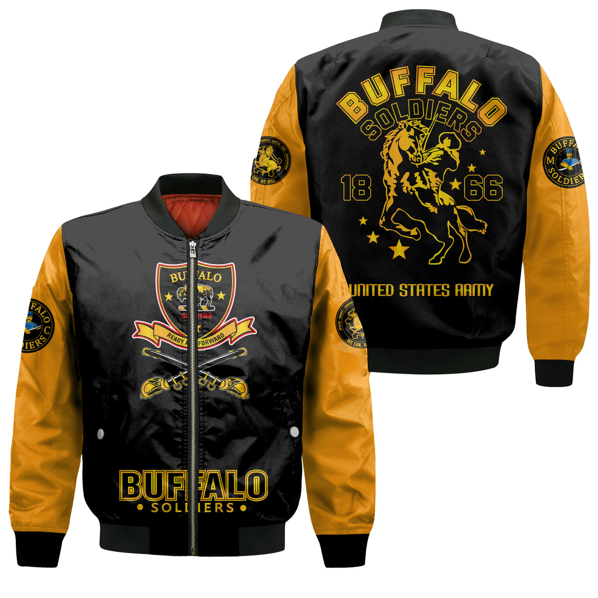 Buffalo Soldiers African American Legend Of The Black Soldiers Bomber Jacket - LT2 - Wonder Print Shop