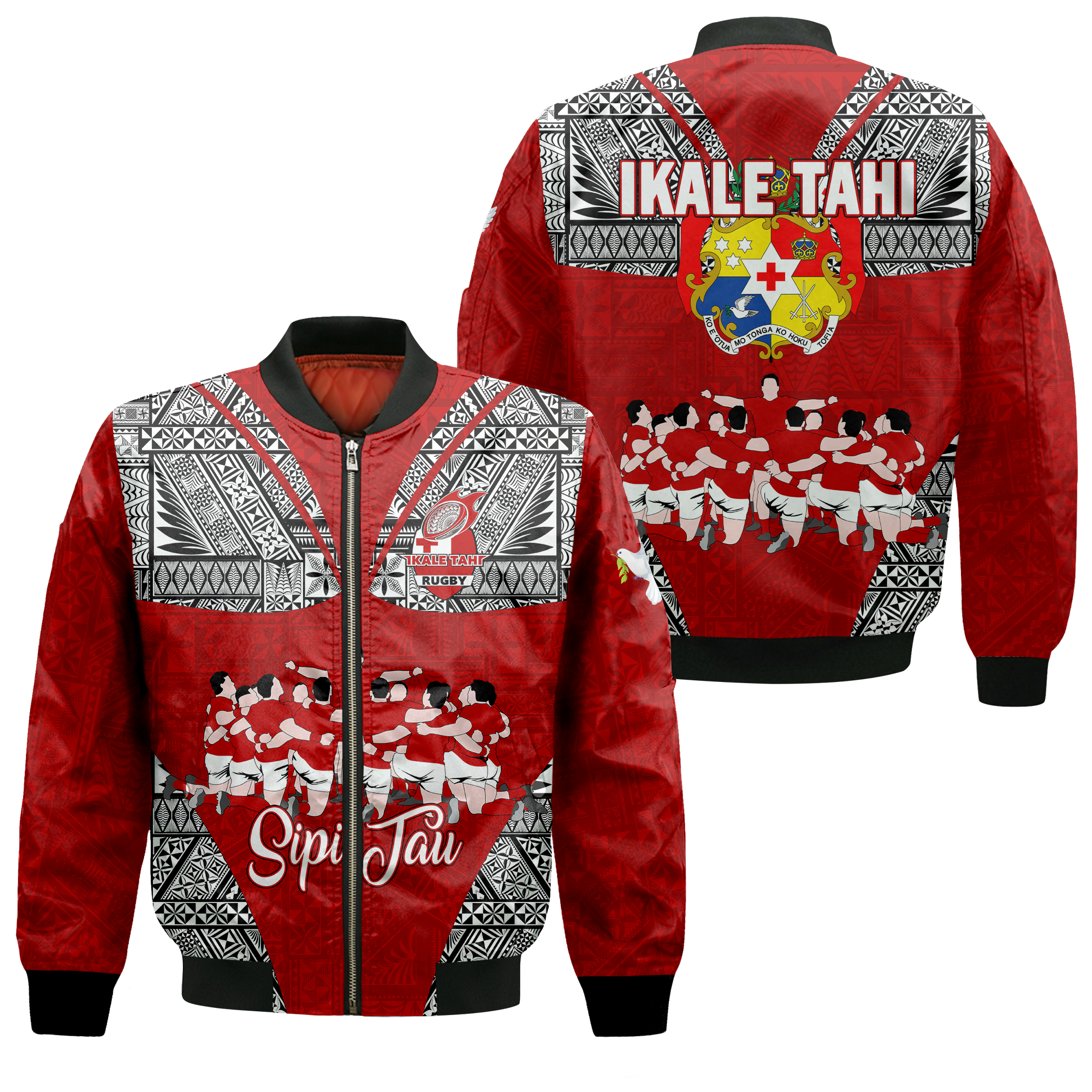 Tonga Rugby Ikale Tahi Sipi Tau Bomber Jacket LT2 - Wonder Print Shop