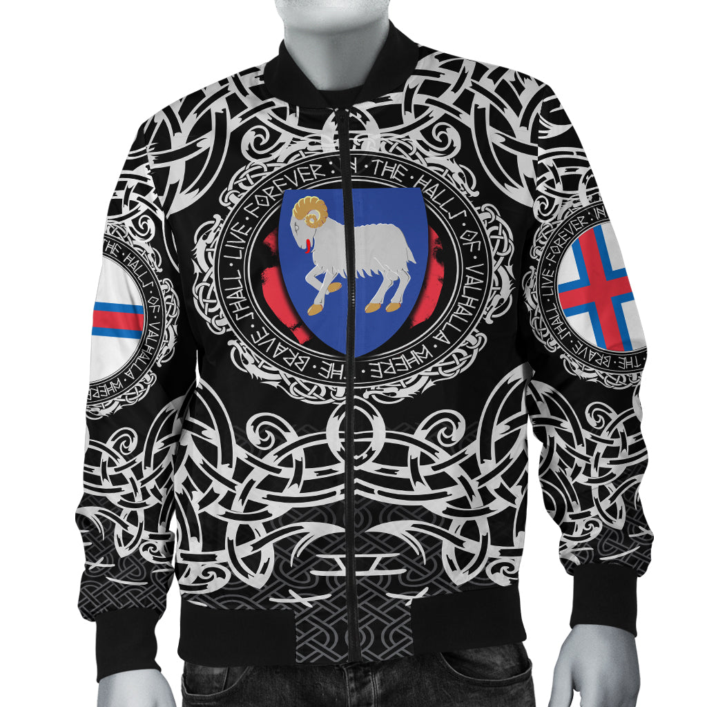 Viking Bomber Jacket Faroe Islands Viking Pattern RLT12 - Wonder Print Shop