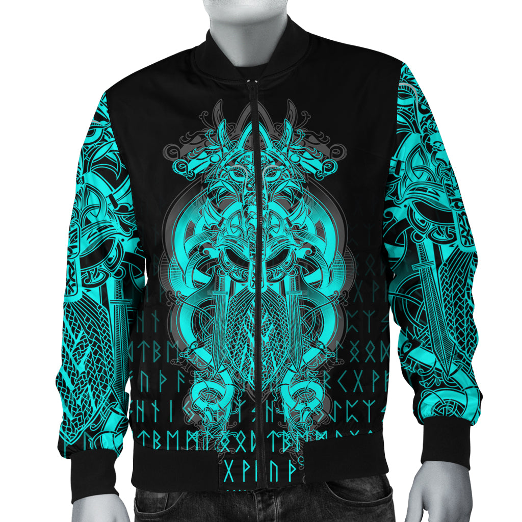 Viking Tyr Tattoo Cyan Bomber Jacket RLT12 - Wonder Print Shop