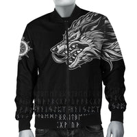 Viking Bomber Jacket Fenrir Wolf Near Shoulder RLT12 - Wonder Print Shop