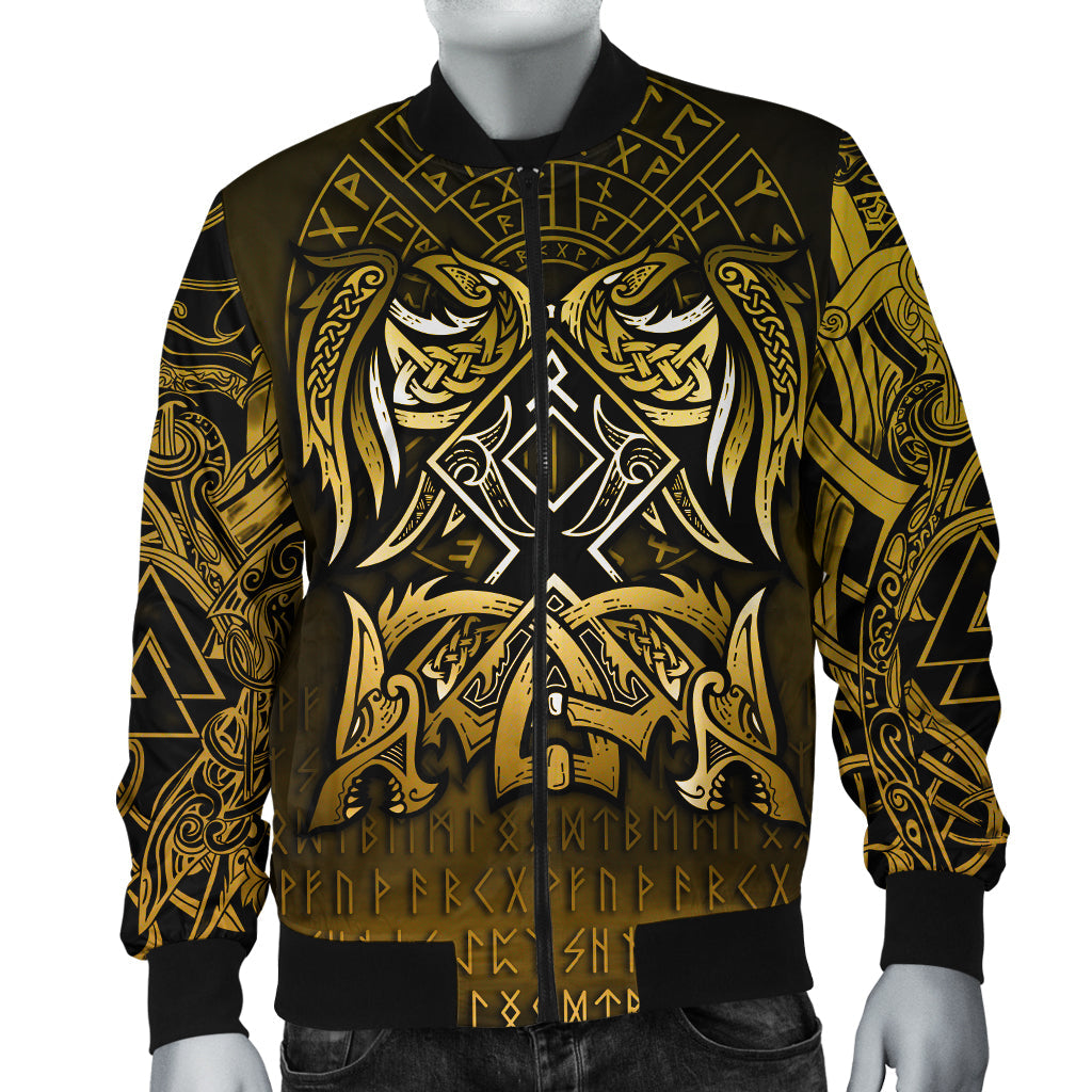Viking Bomber Jacket Othala and Raven Golden RLT12 - Wonder Print Shop