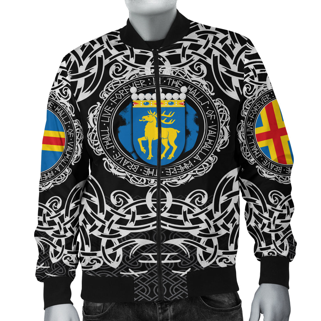 Viking Bomber Jacket Aland Islands Viking Pattern RLT12 - Wonder Print Shop