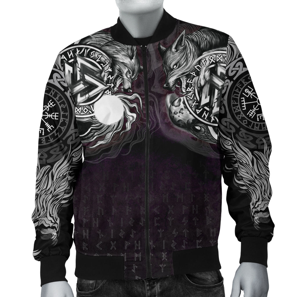 Viking Bomber Jacket Hati and Skoll Valknut RLT12 - Wonder Print Shop