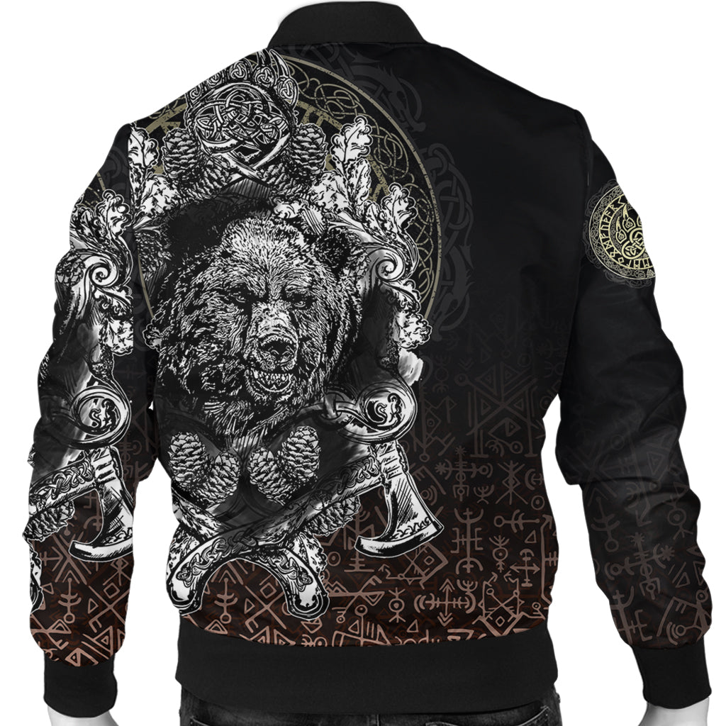 Viking Bomber Jacket Bear Claws and Viking Hammer RLT12 - Wonder Print Shop