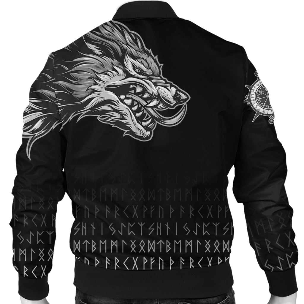 Viking Bomber Jacket Fenrir Wolf Near Shoulder RLT12 - Wonder Print Shop
