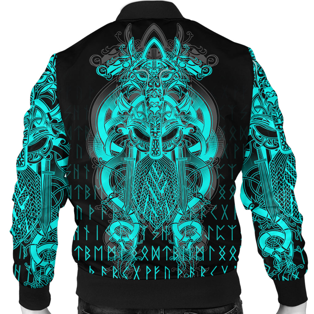 Viking Tyr Tattoo Cyan Bomber Jacket RLT12 - Wonder Print Shop