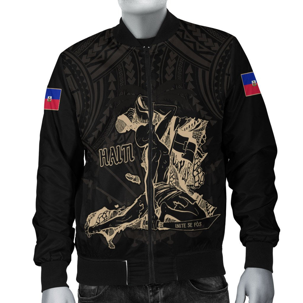 Haiti Bomber Jacket Polynesian Neg Maron - Wonder Print Shop