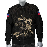 Haiti Bomber Jacket Polynesian Neg Maron - Wonder Print Shop
