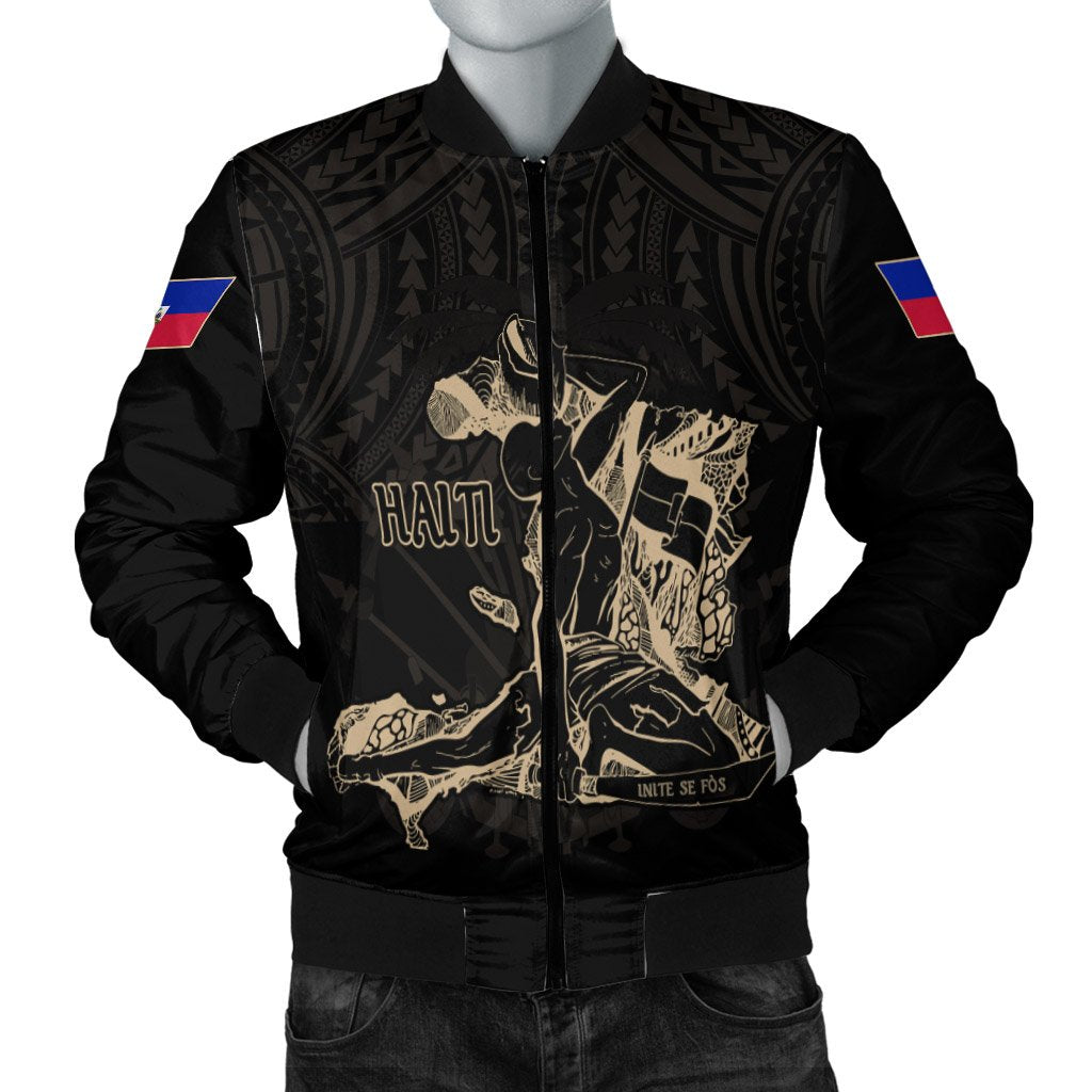 Haiti Bomber Jacket Polynesian Neg Maron - Wonder Print Shop