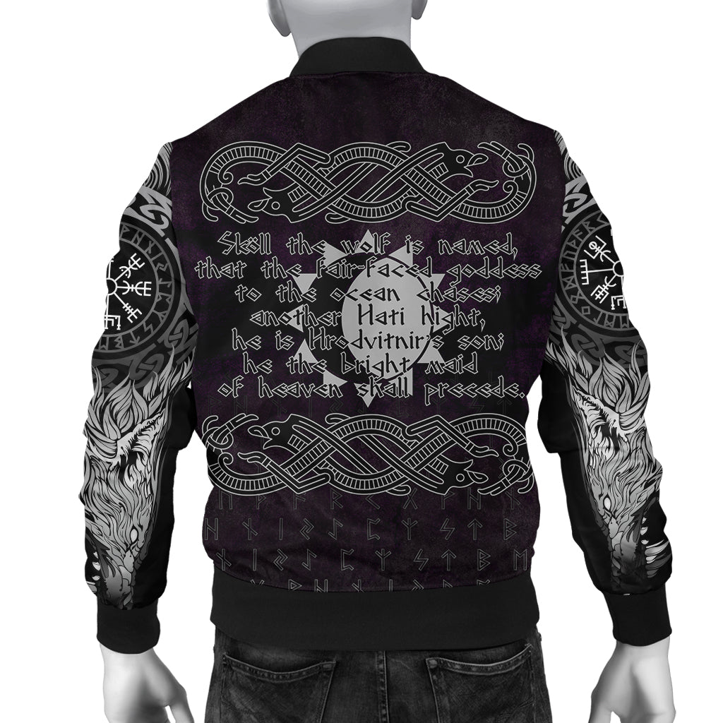 Viking Bomber Jacket Hati and Skoll Valknut RLT12 - Wonder Print Shop