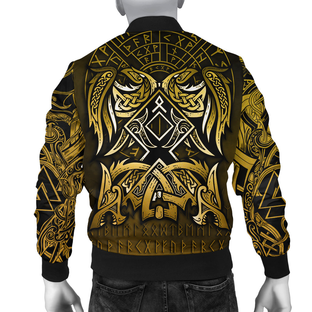 Viking Bomber Jacket Othala and Raven Golden RLT12 - Wonder Print Shop