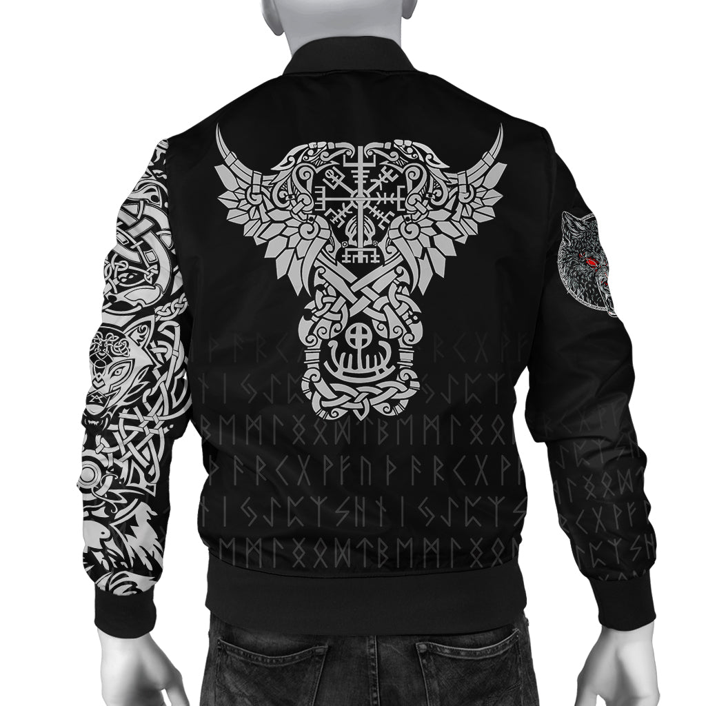 Viking Bomber Jacket Dark Norse Wolf Tattoo RLT12 - Wonder Print Shop