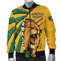 (Custom Text and Number) Jamaica Athletics Bomber Jacket Jamaican Flag Mix Lion Sporty Style - Wonder Print Shop