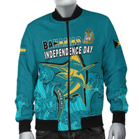 (Custom Personalised) Bahamas Independence Day Bomber Jacket Blue Marlin Since 1973 Style - Wonder Print Shop