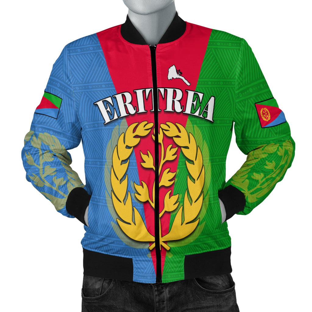 (Custom Personalised) Eritrea Bomber Jacket Eritrean Map Mix African Pattern Simple Style - Wonder Print Shop