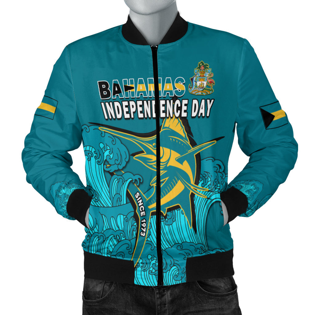 (Custom Personalised) Bahamas Independence Day Bomber Jacket Blue Marlin Since 1973 Style - Wonder Print Shop