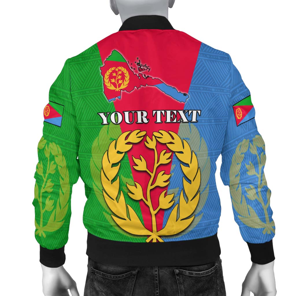 (Custom Personalised) Eritrea Bomber Jacket Eritrean Map Mix African Pattern Simple Style - Wonder Print Shop