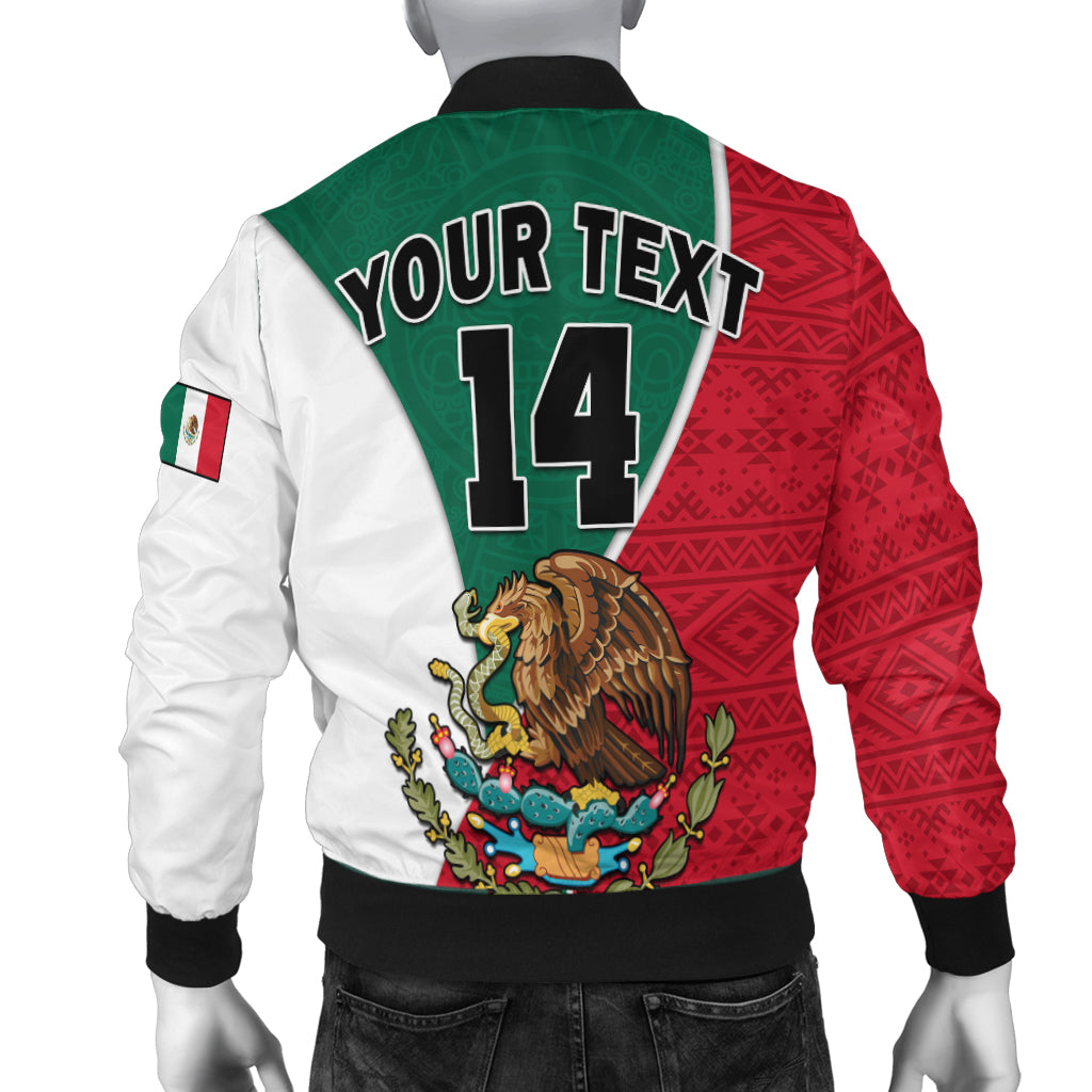 (Custom Text and Number) Mexico Bomber Jacket Mexican Aztec Pattern - Wonder Print Shop