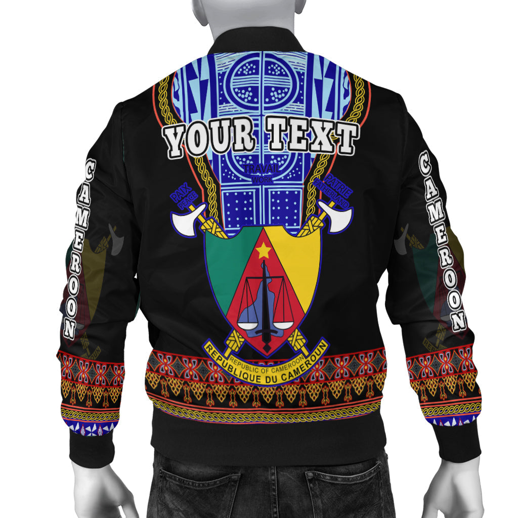 (Custom Personalised) Cameroon Bomber Jacket Atoghu Pattern Black Style - Wonder Print Shop