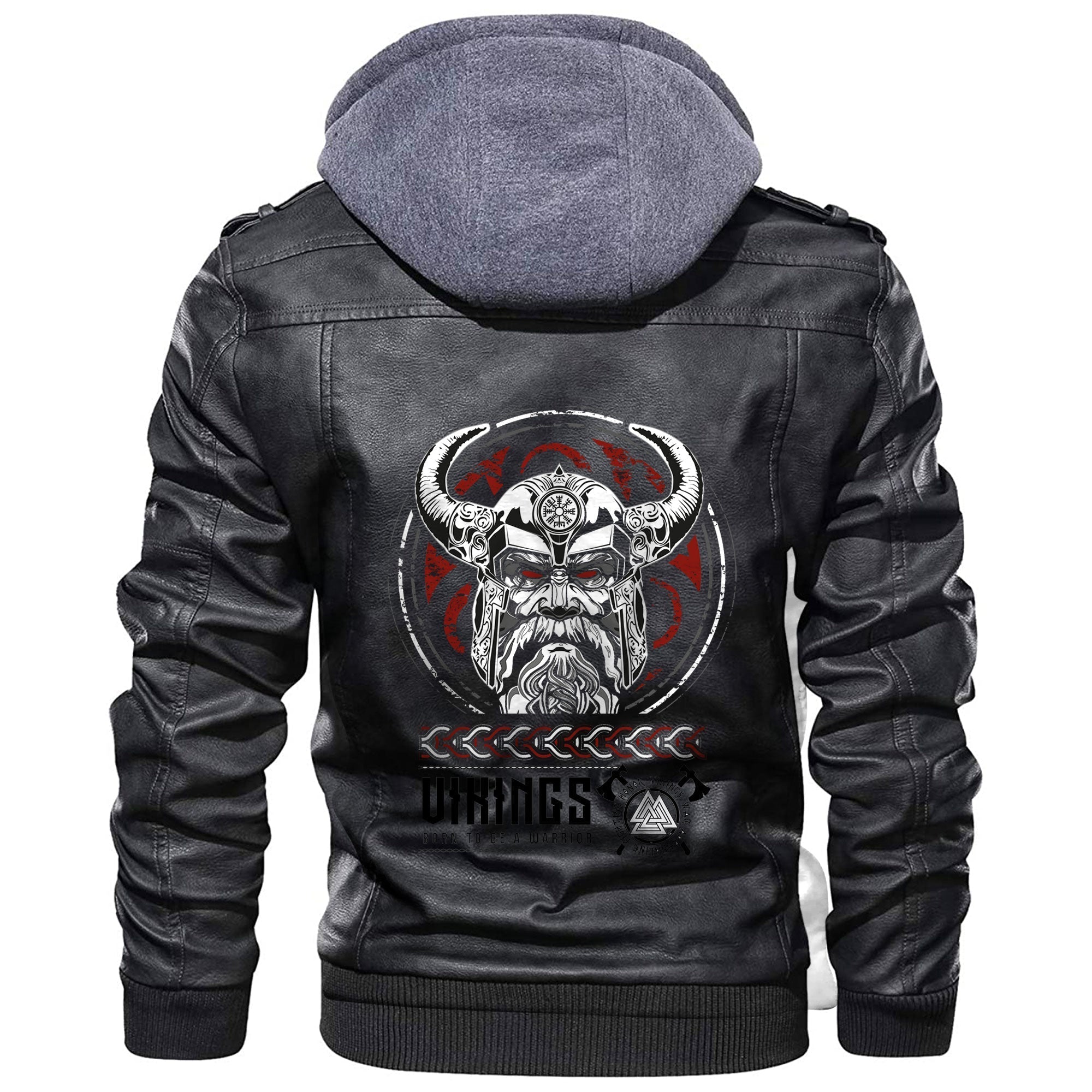 Viking Born to Be a Warrior Leather Jacket RLT12 - Wonder Print Shop