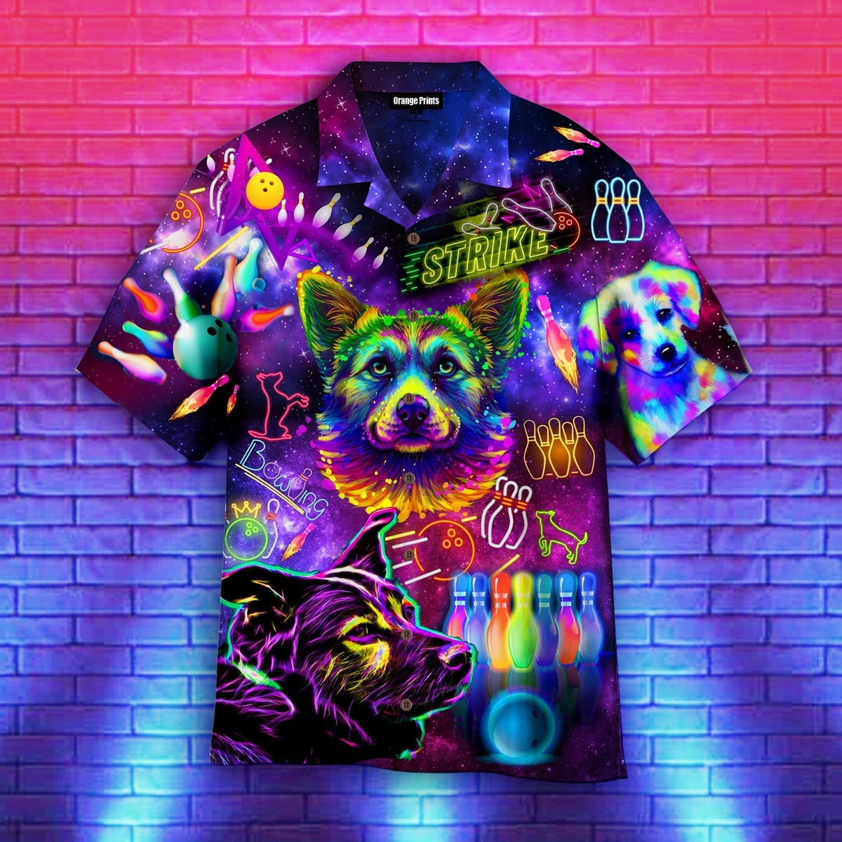 Bowling Rolling With My Dog Homies Hawaiian Shirt - Wonder Print Shop