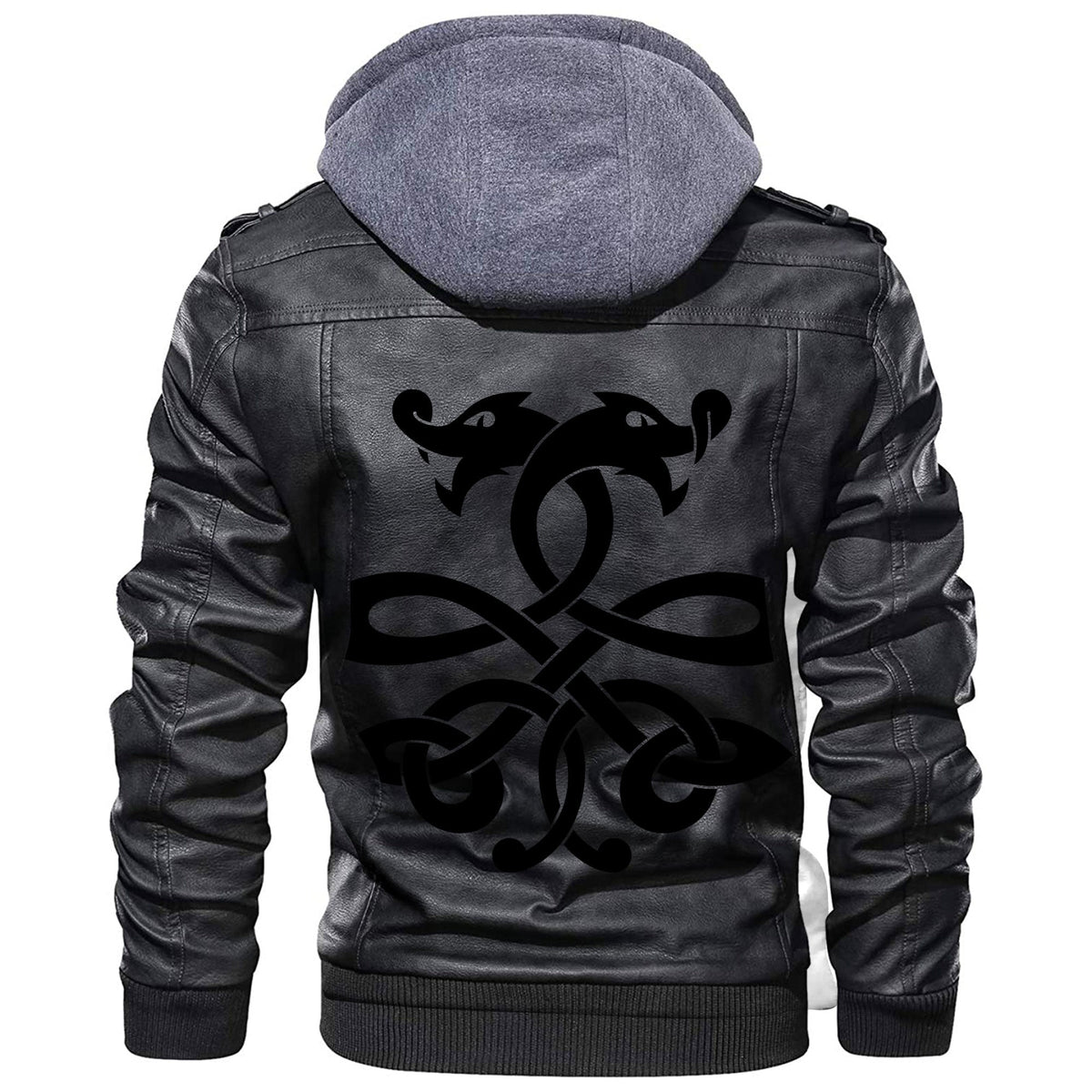 Viking Braided Shield Leather Jacket RLT12 - Wonder Print Shop