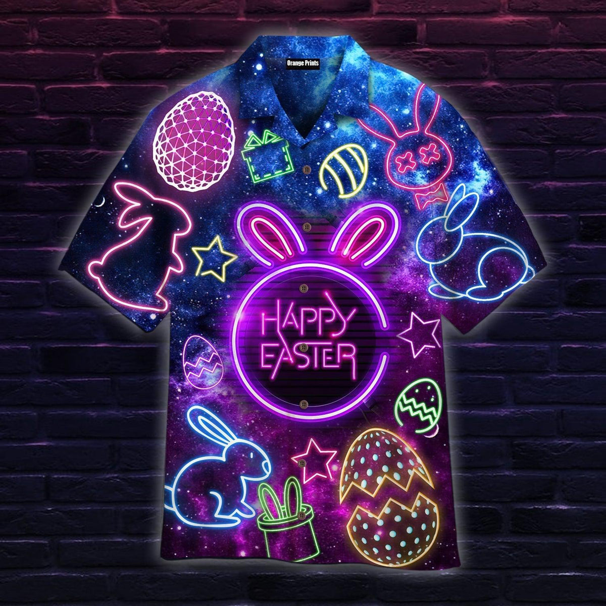 Bunny Eggs Neon Easter Day Hawaiian Shirt - Wonder Print Shop