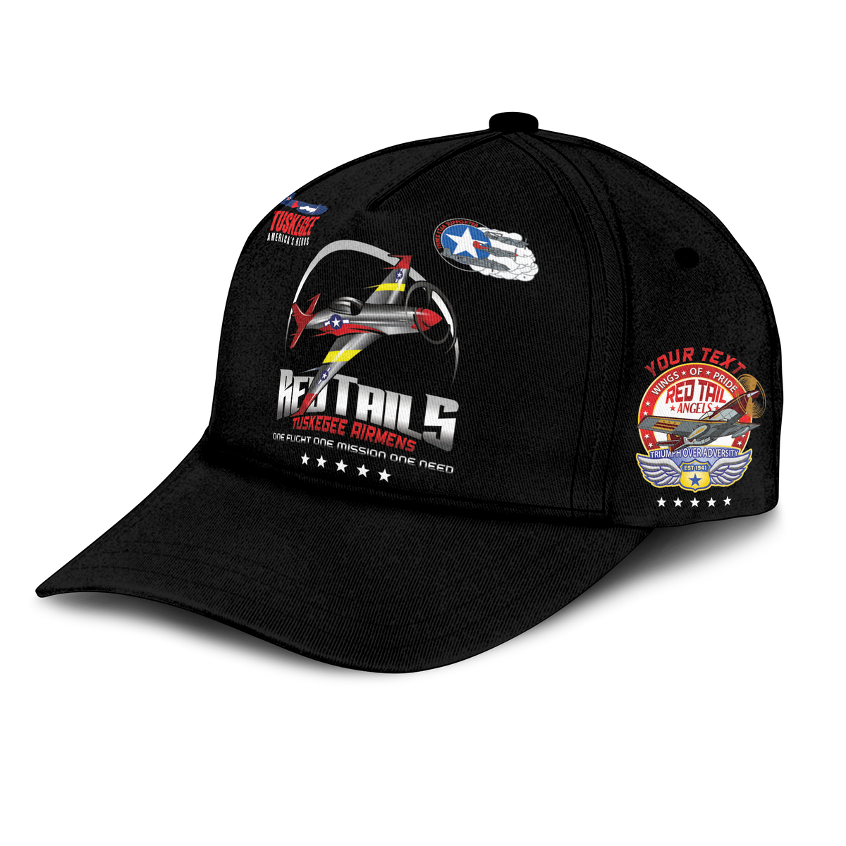 (Custom Personalised) Tuskegee Airmens Red Tails African American Heros Cap - LT2