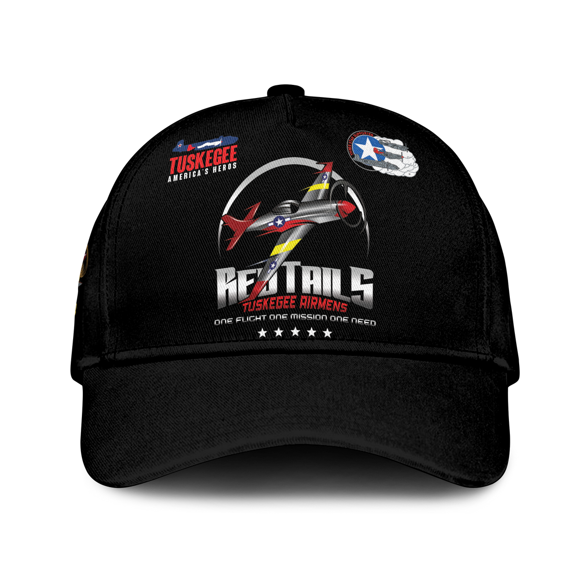 (Custom Personalised) Tuskegee Airmens Red Tails African American Heros Cap - LT2