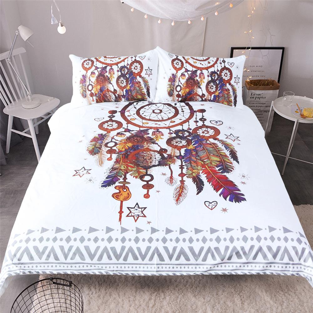 Feathers Bedclothes Dreamcatcher Native American Bedding Set LT10 - Wonder Print Shop