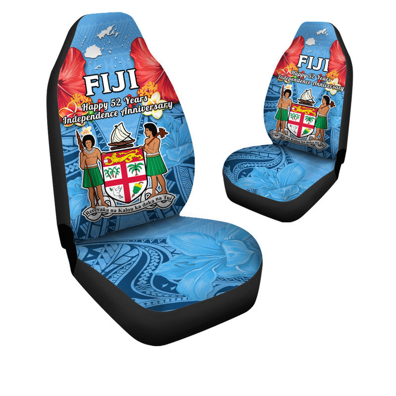 Fiji 1970 Car Seat Covers Happy 52 Years Independence Anniversary - Wonder Print Shop