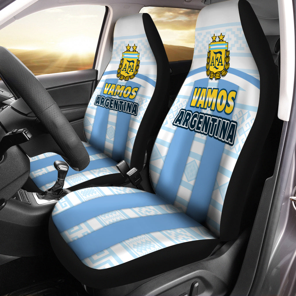 Argentina Football 2022 Car Seat Covers Vamos La Albiceleste Ver.02 - Wonder Print Shop