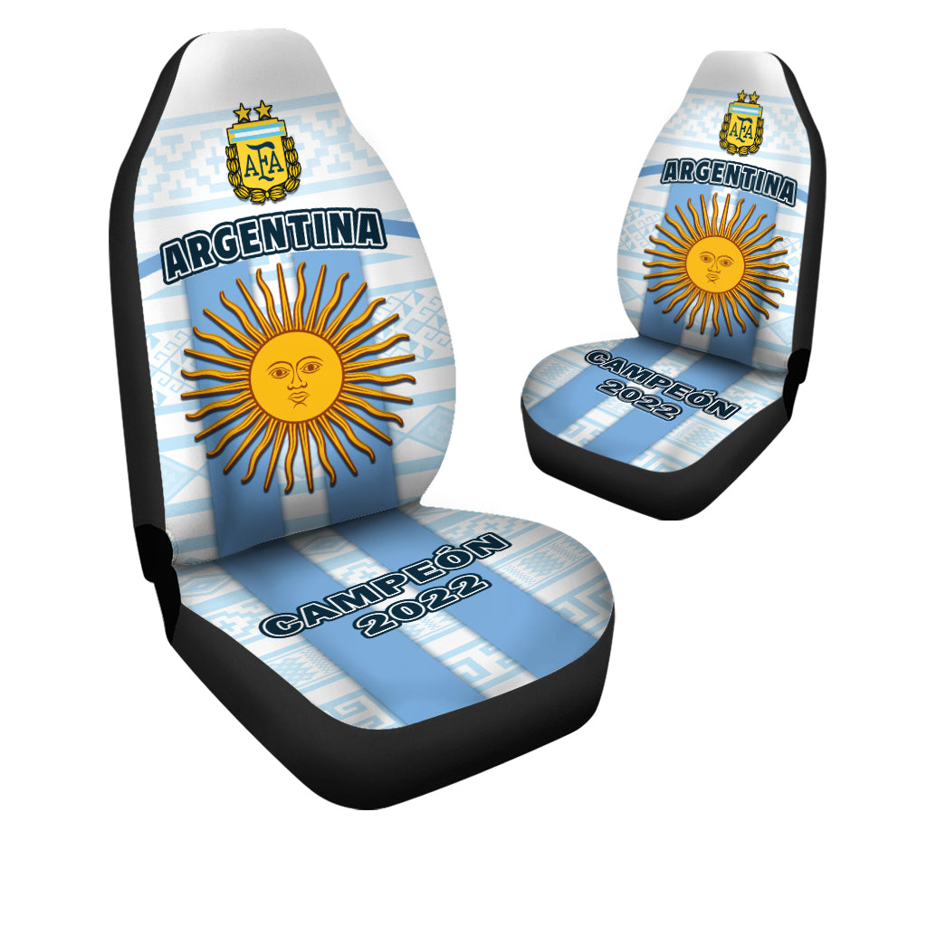 Argentina Football 2022 Car Seat Covers Vamos La Albiceleste Ver.01 - Wonder Print Shop