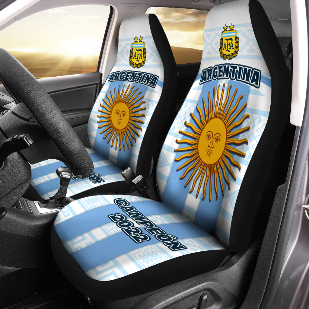Argentina Football 2022 Car Seat Covers Vamos La Albiceleste Ver.01 - Wonder Print Shop
