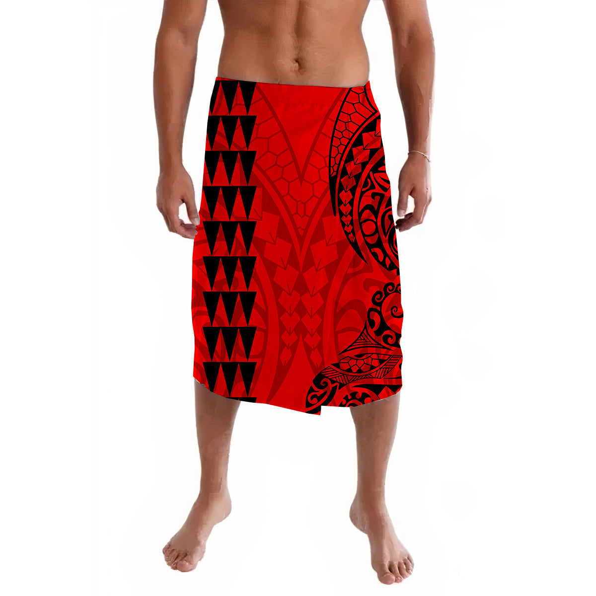 Kakau Polynesian Tribal Red Lavalava LT13 - Wonder Print Shop