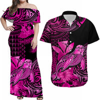Personalised Hawaii Monk Seal Matching Hawaiian Shirt And Dress Kakau With Kanaka Pink - Wonder Print Shop