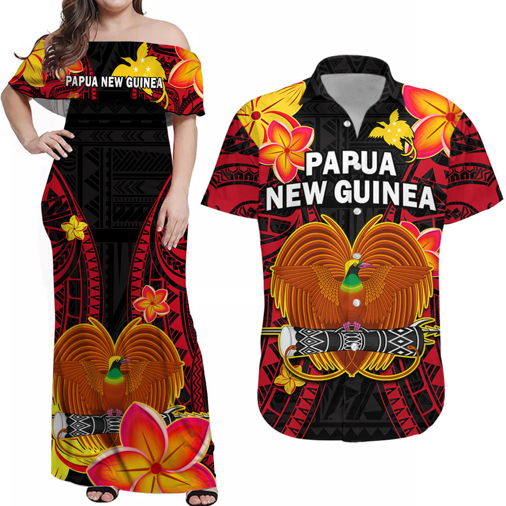 Personalised Papua New Guinea Matching Hawaiian Shirt And Dress PNG Bird Of Paradise Polynesian Pattern - Wonder Print Shop