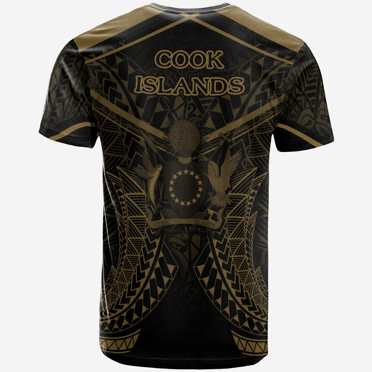 Cook Islands T Shirt Cook Islands Seal With Gold Line Style - Wonder Print Shop