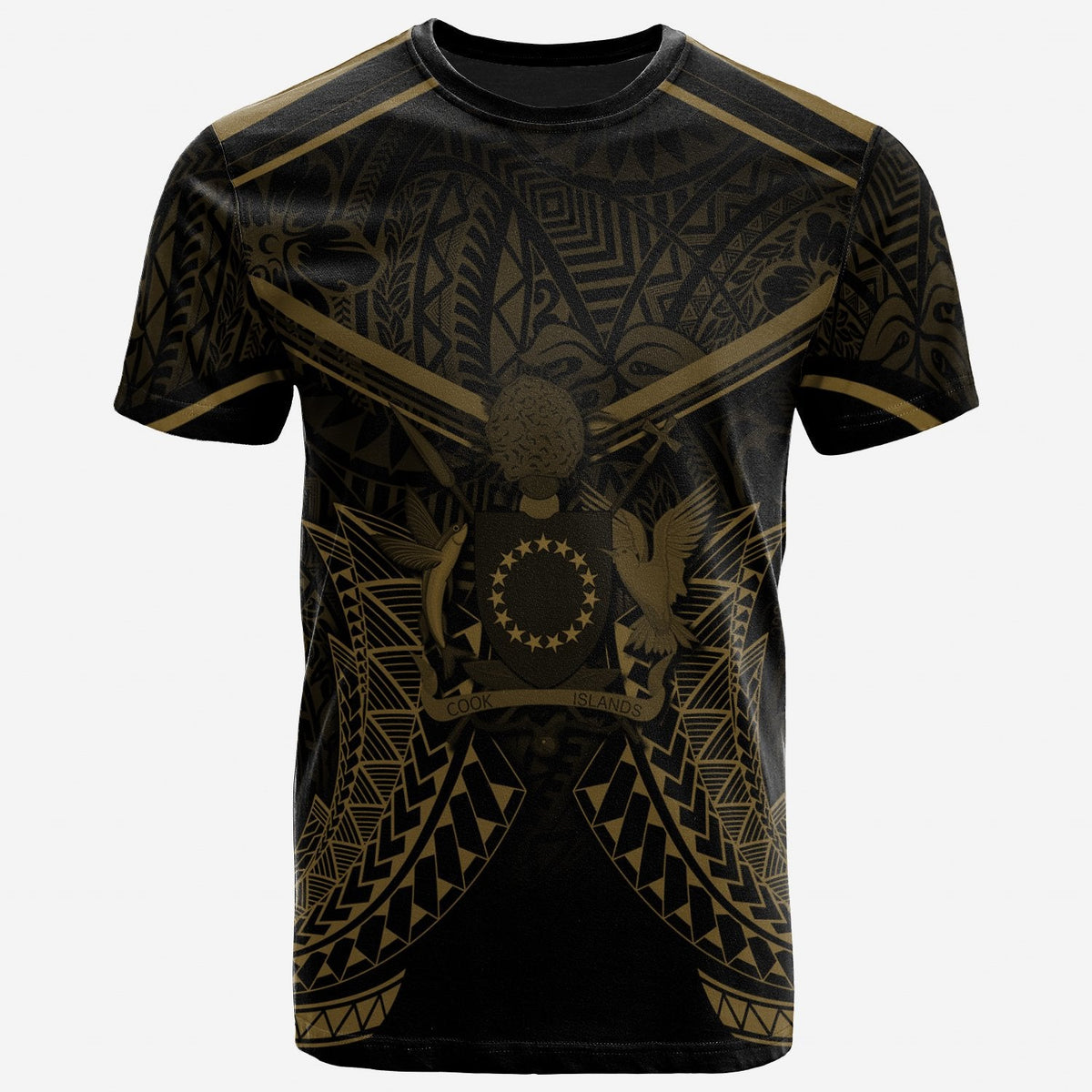 Cook Islands T Shirt Cook Islands Seal With Gold Line Style - Wonder Print Shop