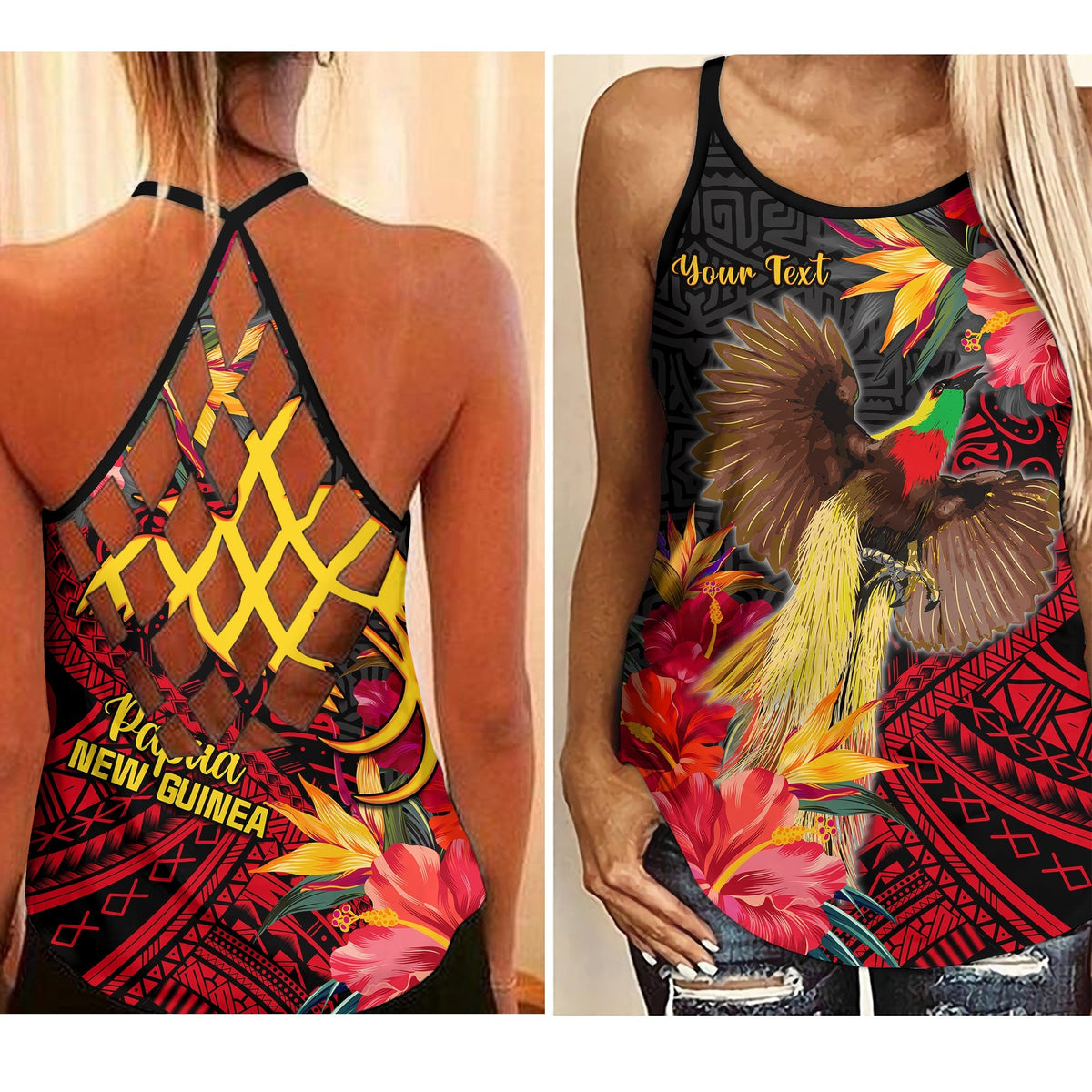 custom-personalised-papua-new-guinea-criss-cross-tank-top-bird-of-paradise