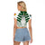 (Custom Text And Number) Cameroon Football Raglan Cropped T Shirt Les Lions Indomptables White World Cup 2022 - Wonder Print Shop