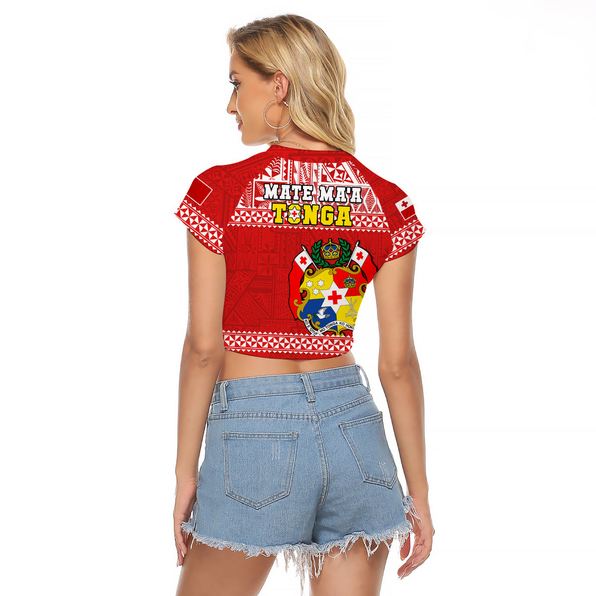 Tonga Rugby Raglan Cropped T Shirt Mate Maa Tonga Pacific Ngatu White - Wonder Print Shop