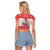 Custom Personalised Hawaii Christmas Raglan Cropped T Shirt Surfing Santa Mele Kalikimaka Polynesian - Wonder Print Shop