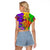 (Custom Personalised) Mardi Gras 2023 Raglan Cropped T Shirt Carnival Masks With Feathers - Wonder Print Shop