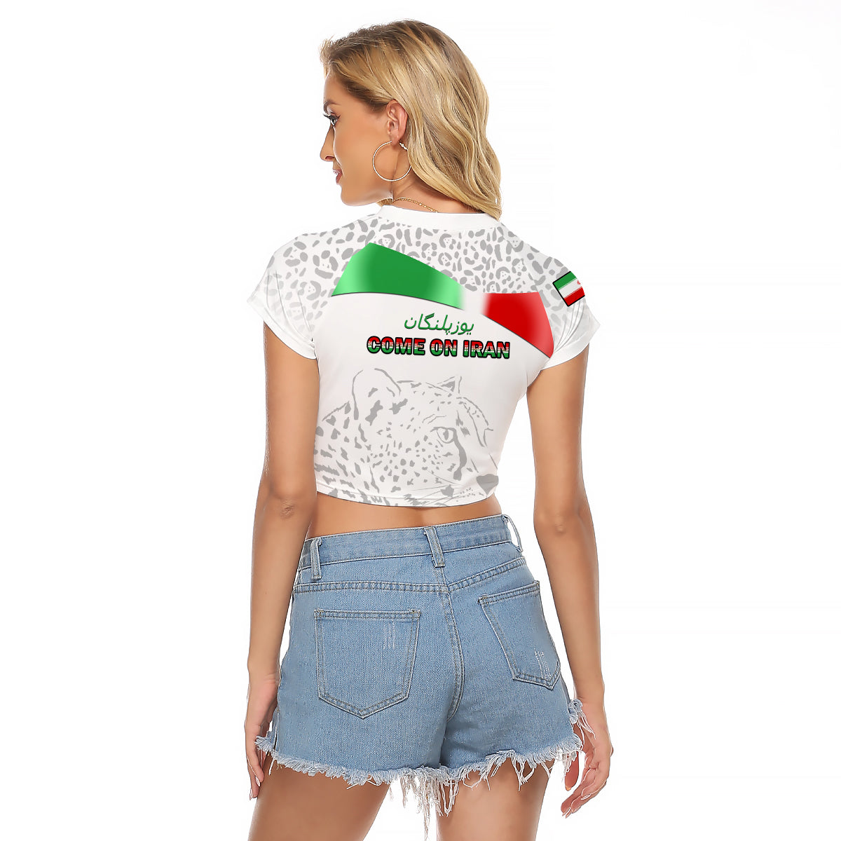 Iran Football Raglan Cropped T Shirt Team Melli World Cup 2022 - Wonder Print Shop